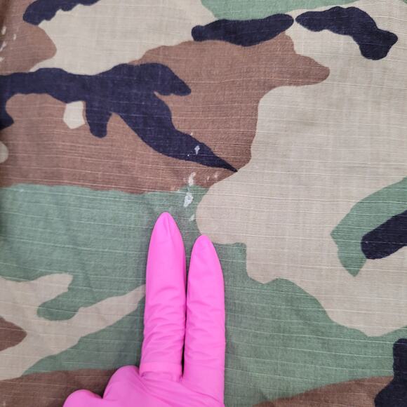 Vintage Woodland Camo Coat Jacket S/M 21x26 Blue Brown Black - Picture 6 of 16